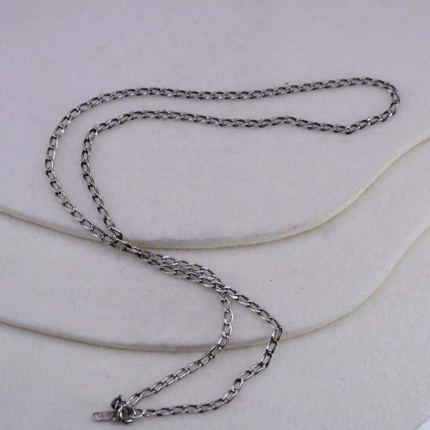 20” 3mm, vintage Mexico Sterling 925 silver curb chain necklace