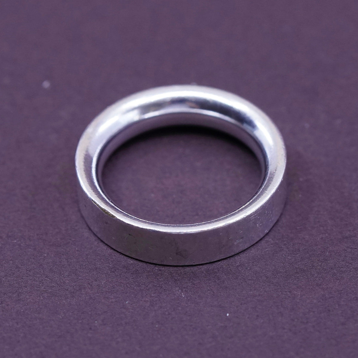 Size 6, vintage sterling 925 silver handmade ring wedding band
