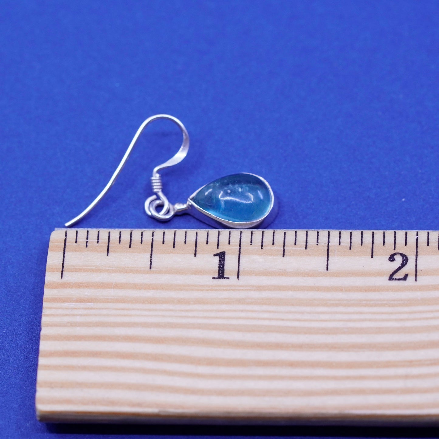 vtg sterling 925 silver handmade earrings with teardrop grape stone prehnite