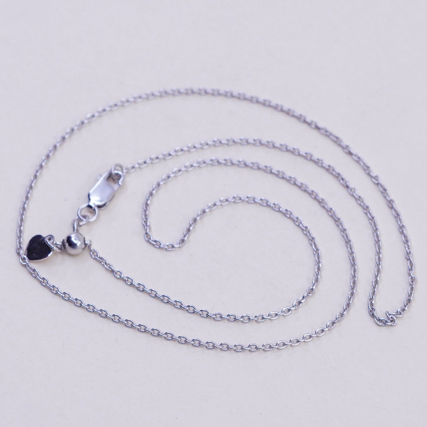 Adjustable 18”, 1mm, Vintage Sterling silver Italy 925 circle chain, necklace
