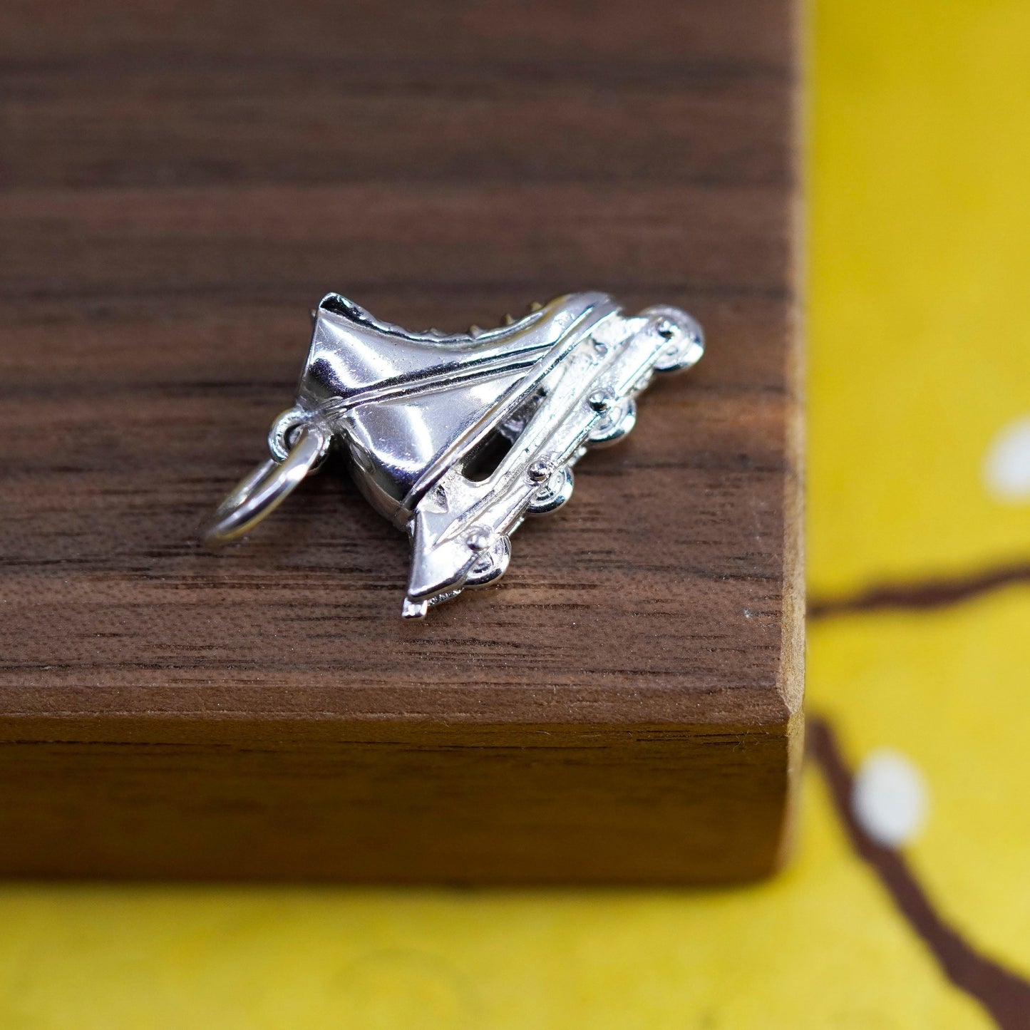 Vintage Sterling silver pendant, 925 Rollerskate shoe charm