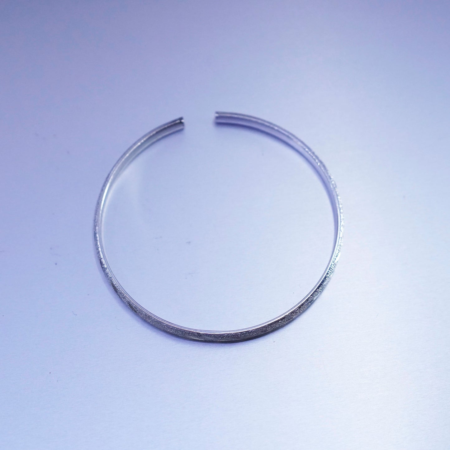 6.75”, 999 fine silver handmade bracelet, textured glittering stackable cuff