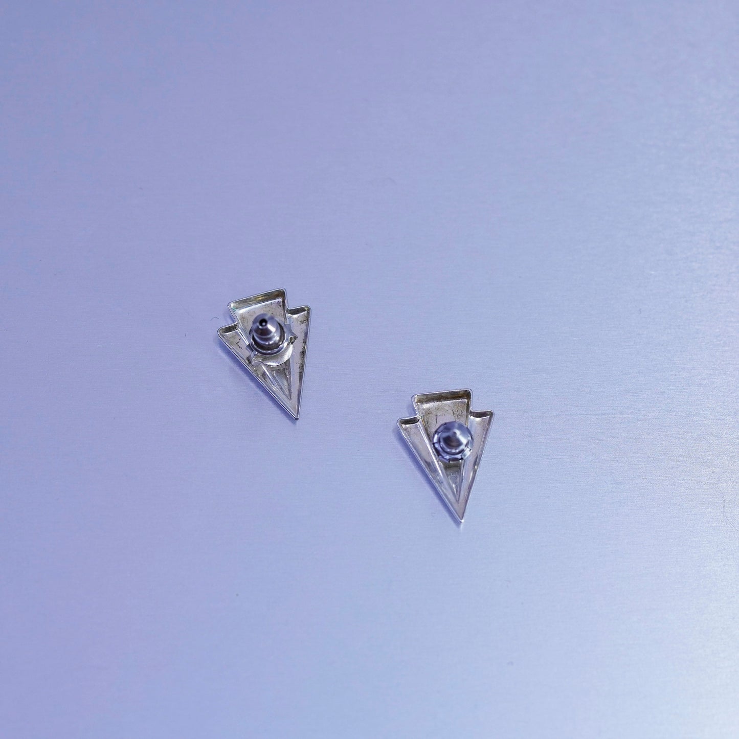 Vintage Sterling 925 silver handmade arrows earrings, studs