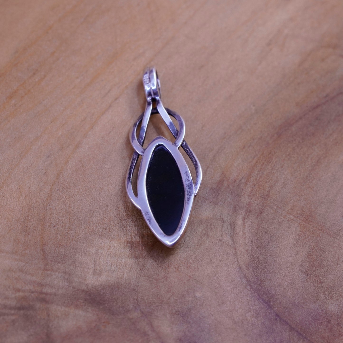 Vintage Sterling 925 silver handmade pendant with amber pendant