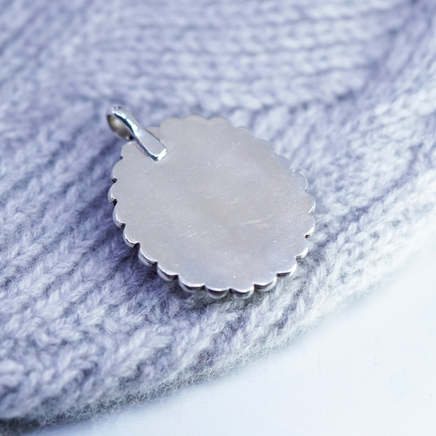 southwestern sterling 925 silver handmade beaded pendant with oval lapis lazuli