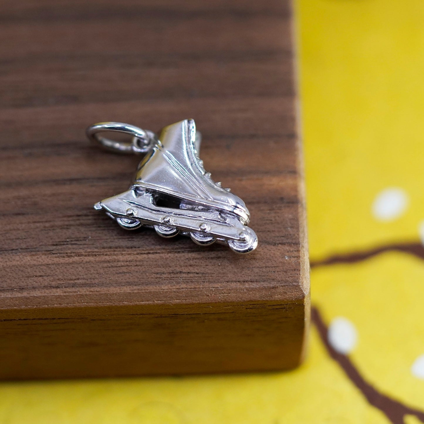 Vintage Sterling silver pendant, 925 Rollerskate shoe charm