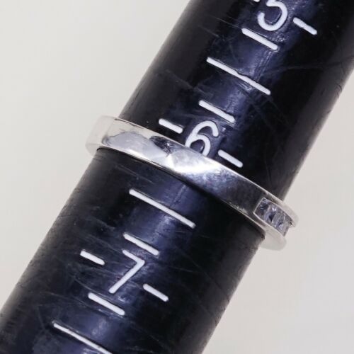 Sz 6.25, Vtg Sterling silver ring, 925 silver statement band w/ cz