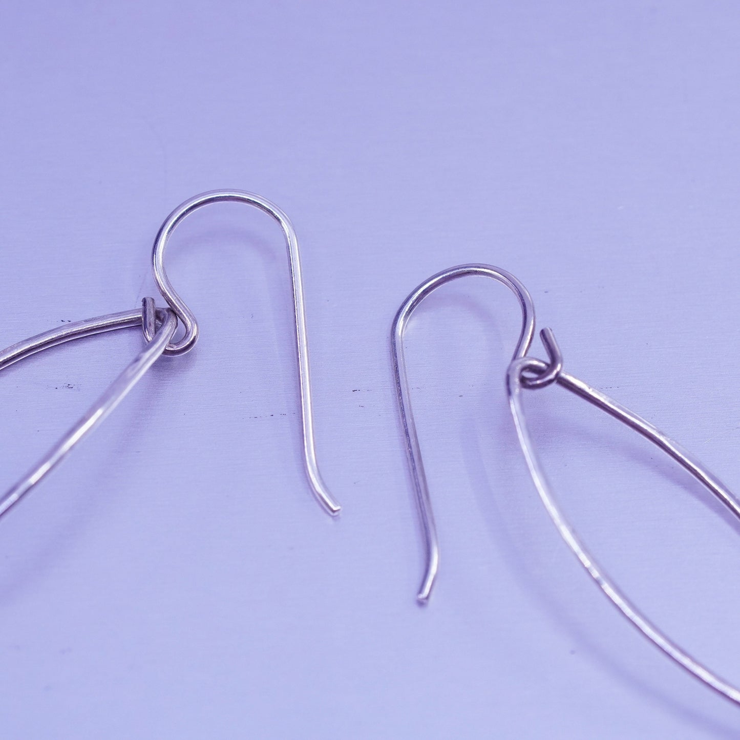 Vintage designer Sterling 925 silver handmade oval earrings teardrop crystal