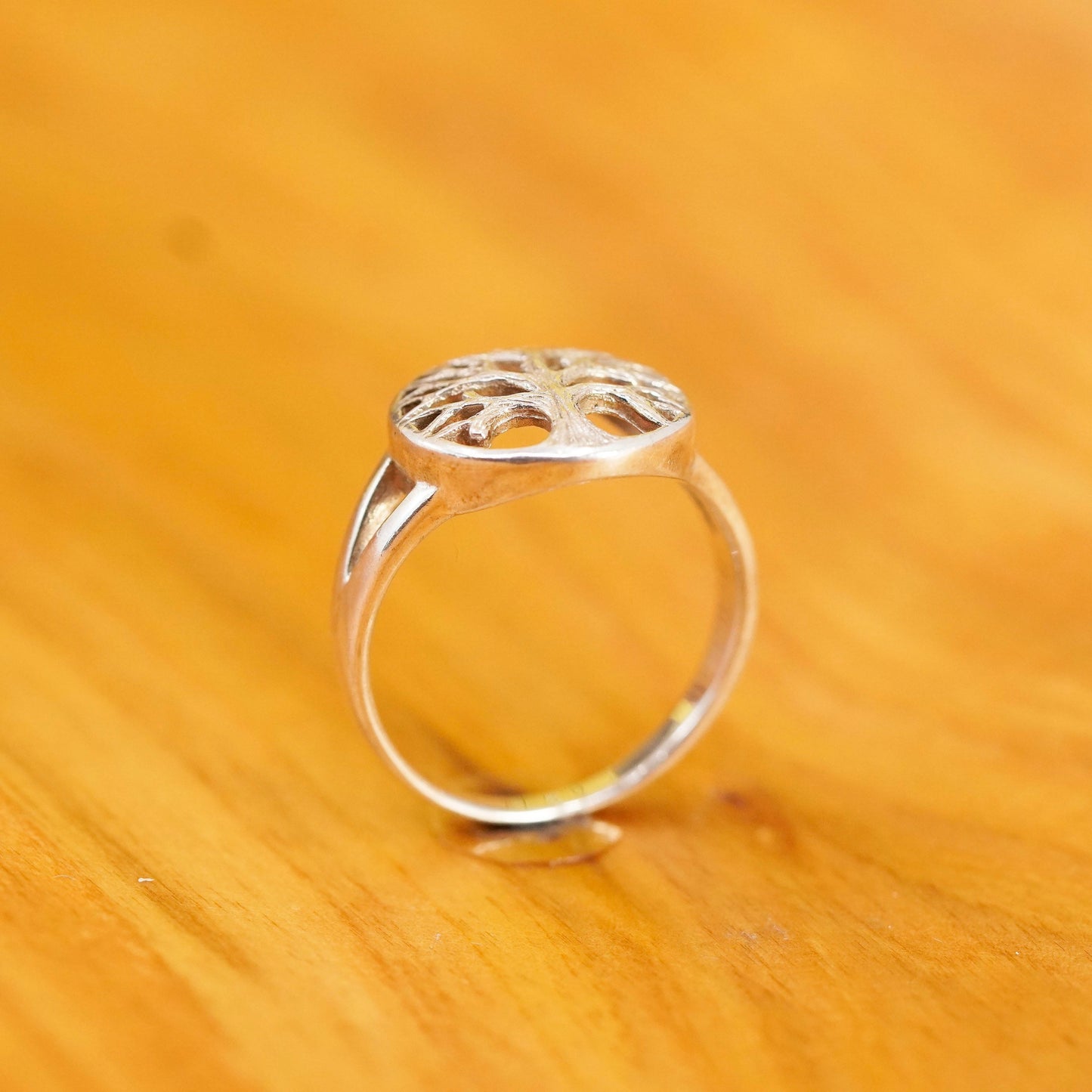 Size 8.25, Sterling silver handmade ring, southwestern 925 filigree tree band