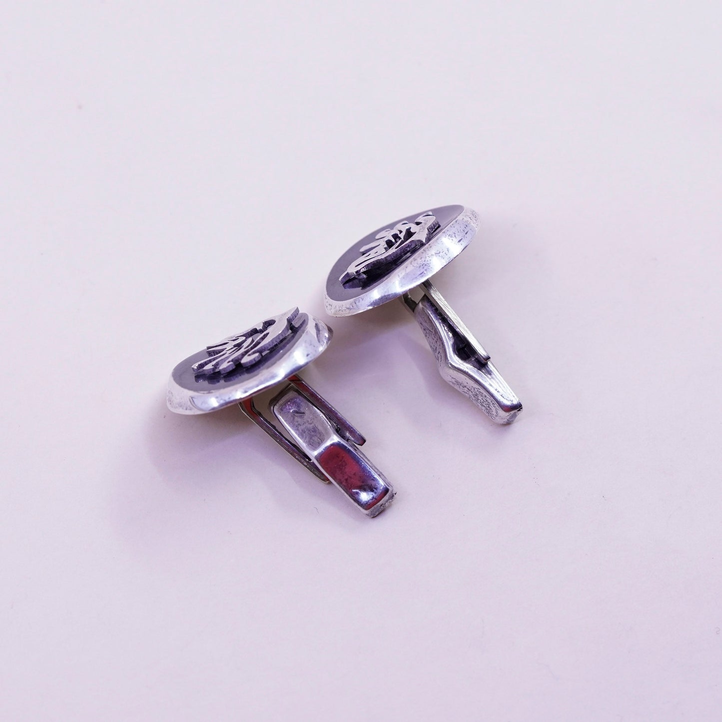 vtg ledesma Hecho En taxco sterling silver cuff link, 925 cufflink horse head