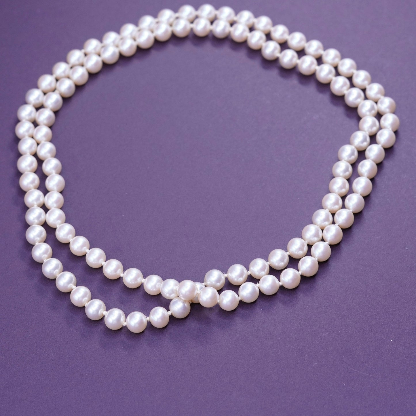 36”, vintage extra long antique pearl chain necklace