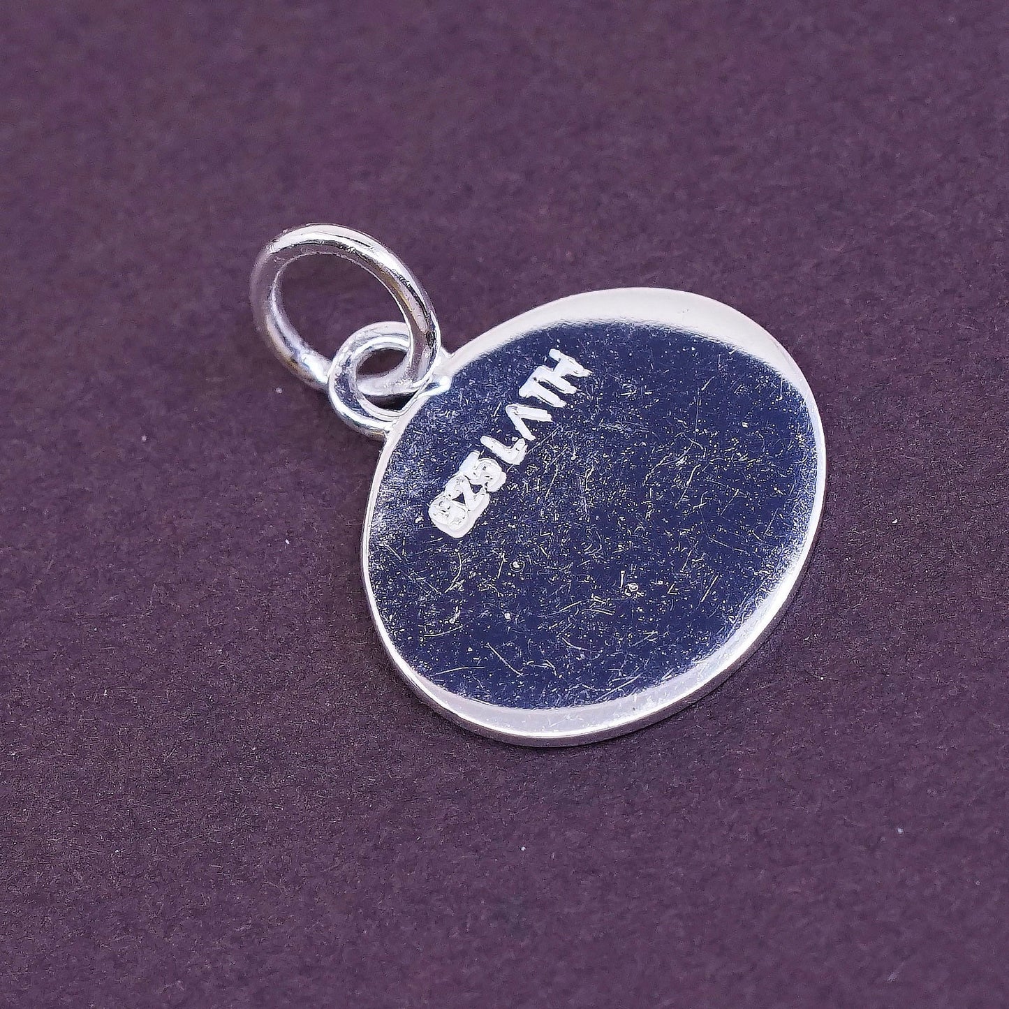 vtg Sterling silver handmade charm, 925 tag pendant embossed “live”