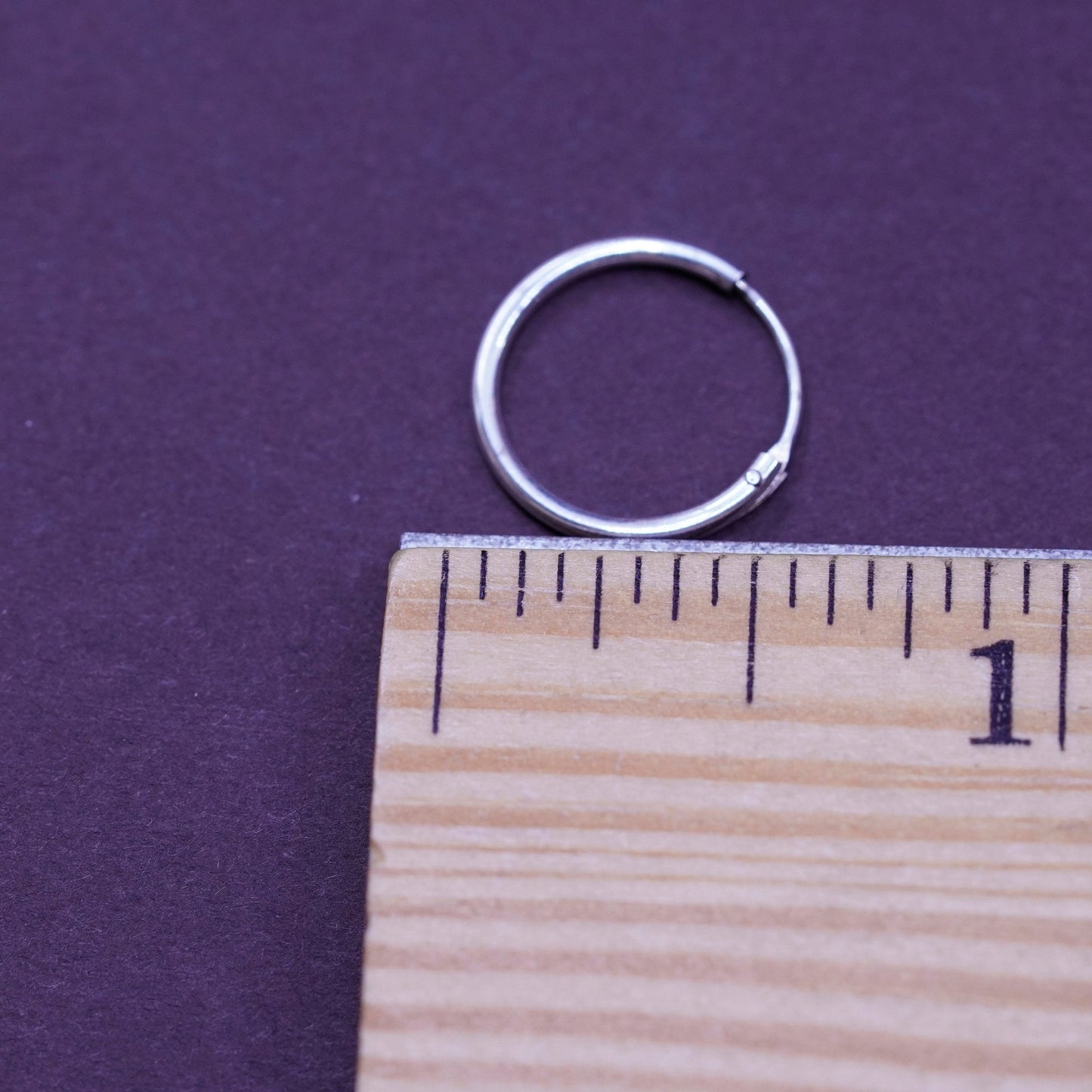 0.5”, vintage Sterling silver hoop earrings, 925 hoops