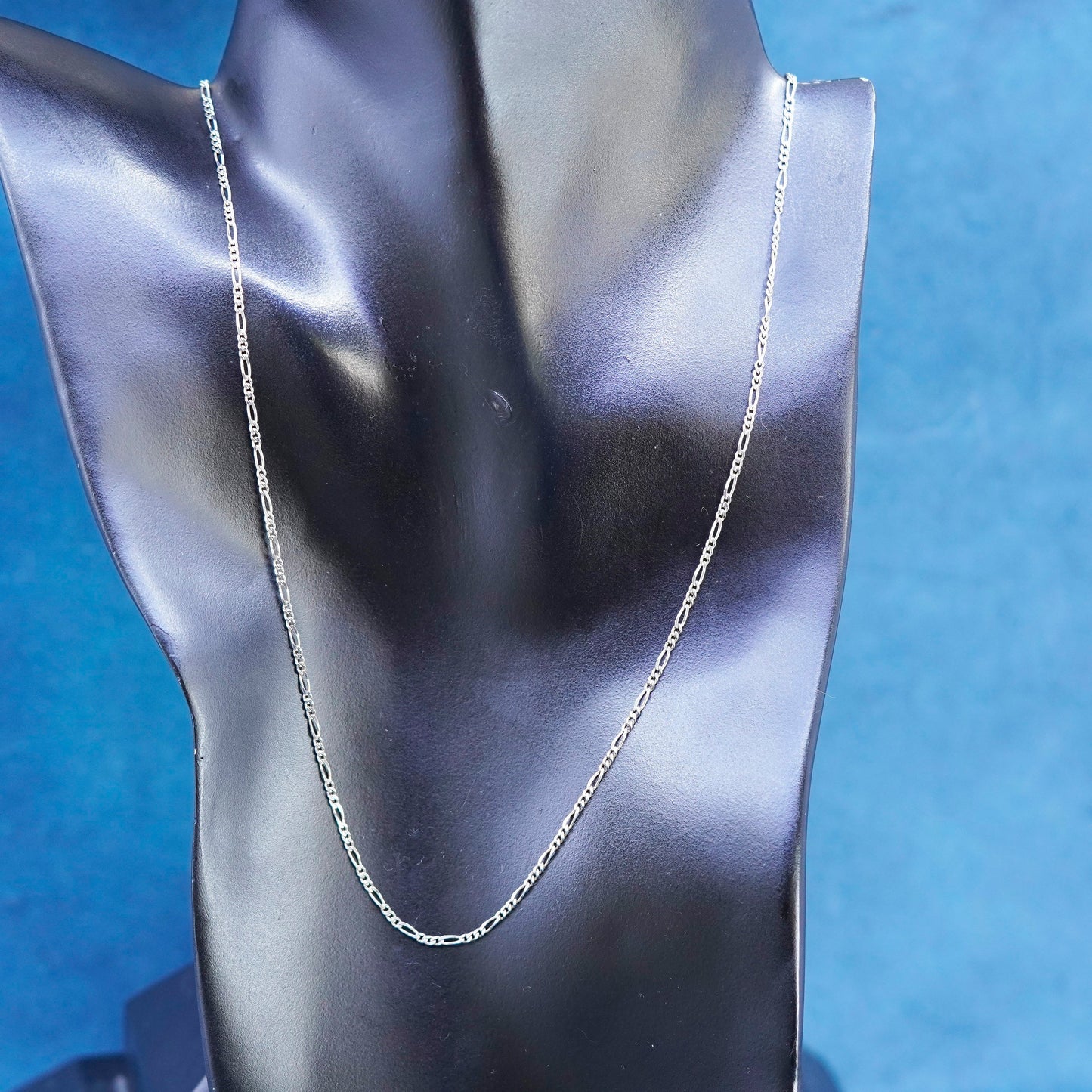 20”, 2mm, vintage Sterling silver handmade necklace, 925 Figaro chain