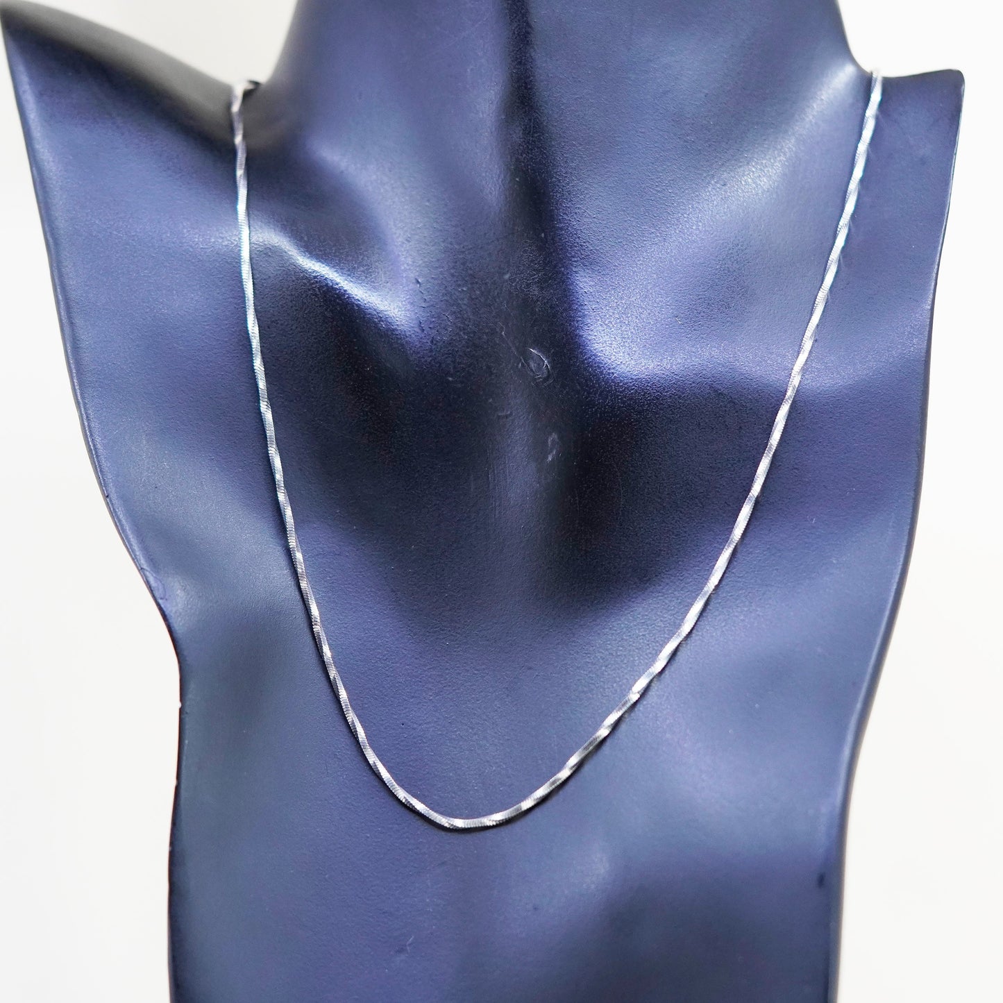 18”, Vintage sterling silver twisted square snake chain, Italy 925 necklace