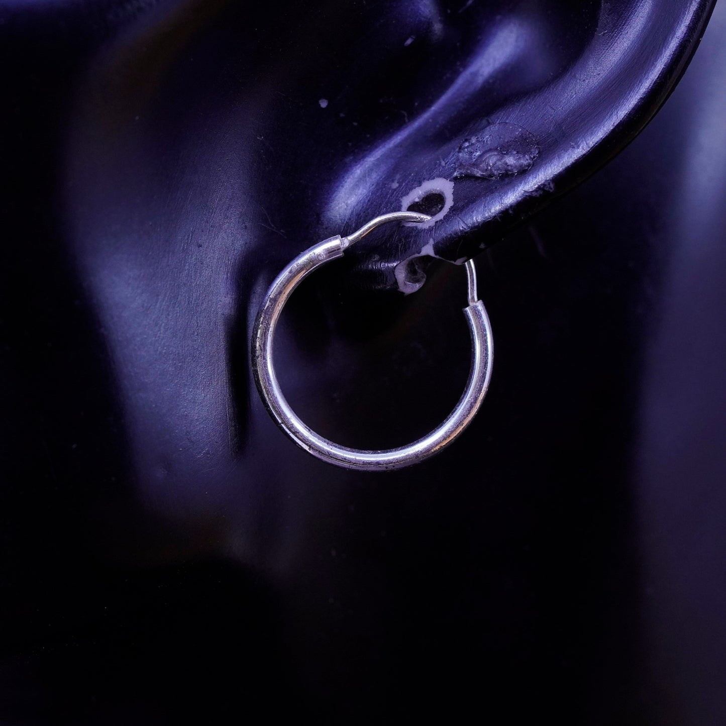 0.75”, Vintage Sterling silver handmade earrings, 925 hoops