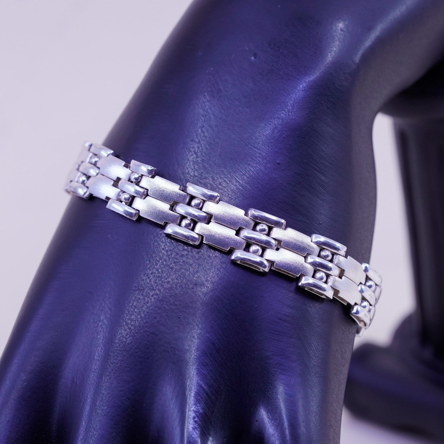 6.75” 10mm, vintage Italy Vior Sterling 925 Silver 925 chain Bracelet
