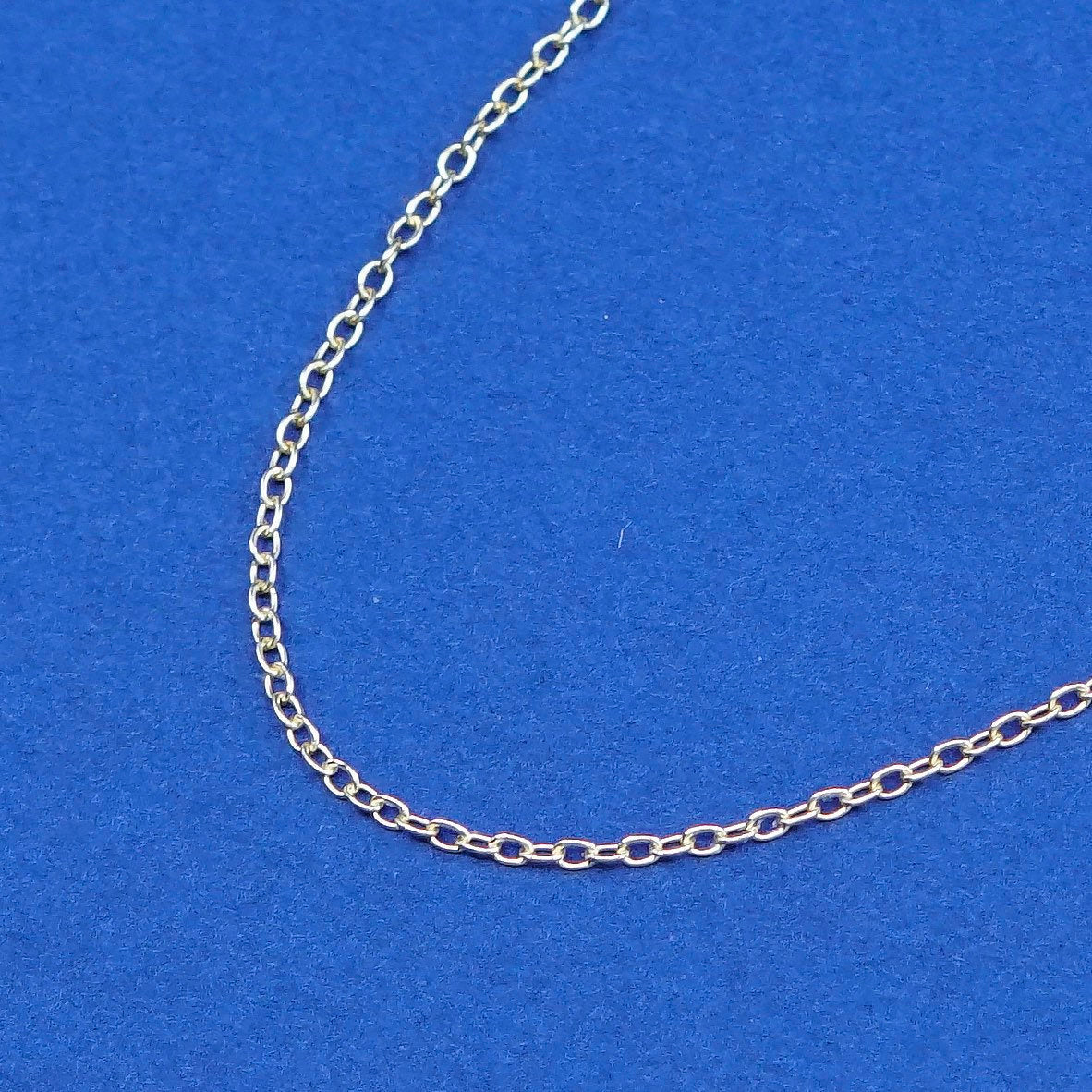 18”, 1mm, vintage Sterling silver necklace, gold over 925 circle chain