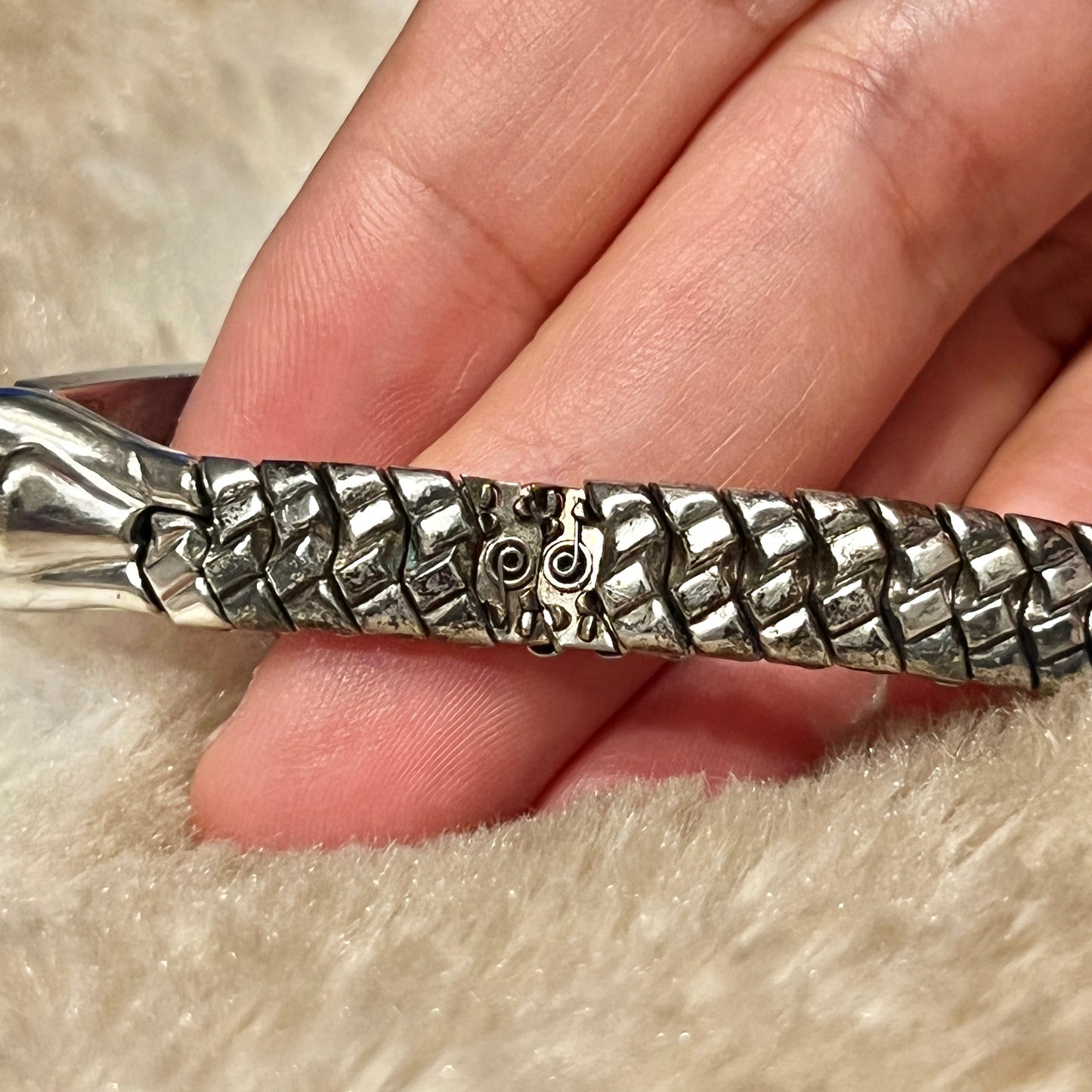 5.75”, Everfine sterling silver elastic bracelet, 925 chain name “goyee bar tag