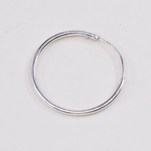 0.75”, 925 Sterling Silver textured Hoop Pierced Earrings, 925 silver huggie