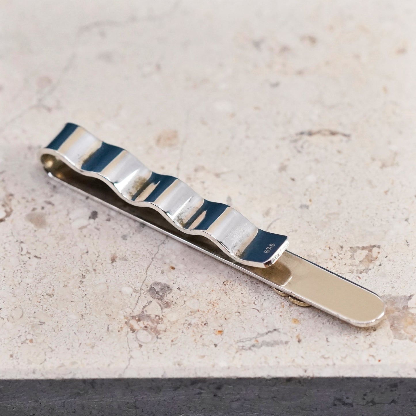 Vintage Sterling silver handmade tie clip, 925 tieclip