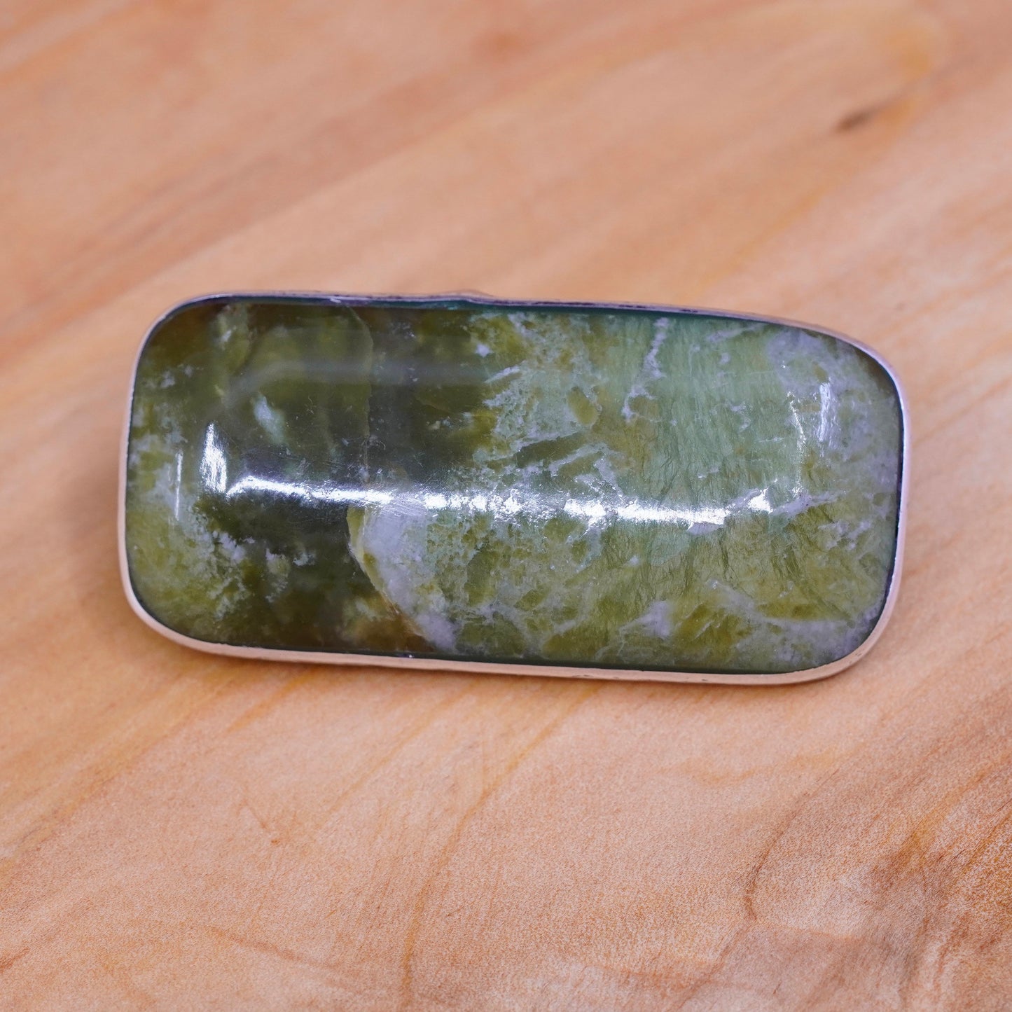 Vintage handmade sterling 925 silver with green agate