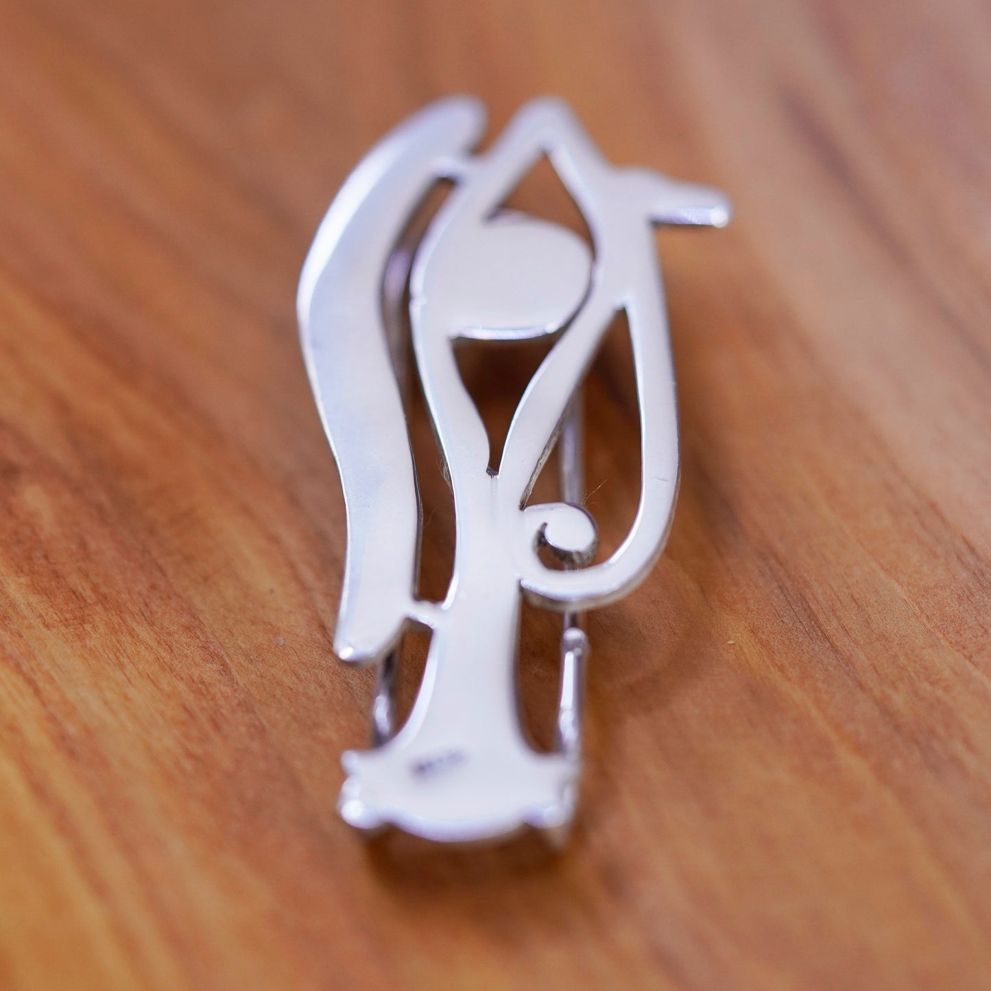 Vintage sterling silver tie clip, handmade 925 Eye of Horus