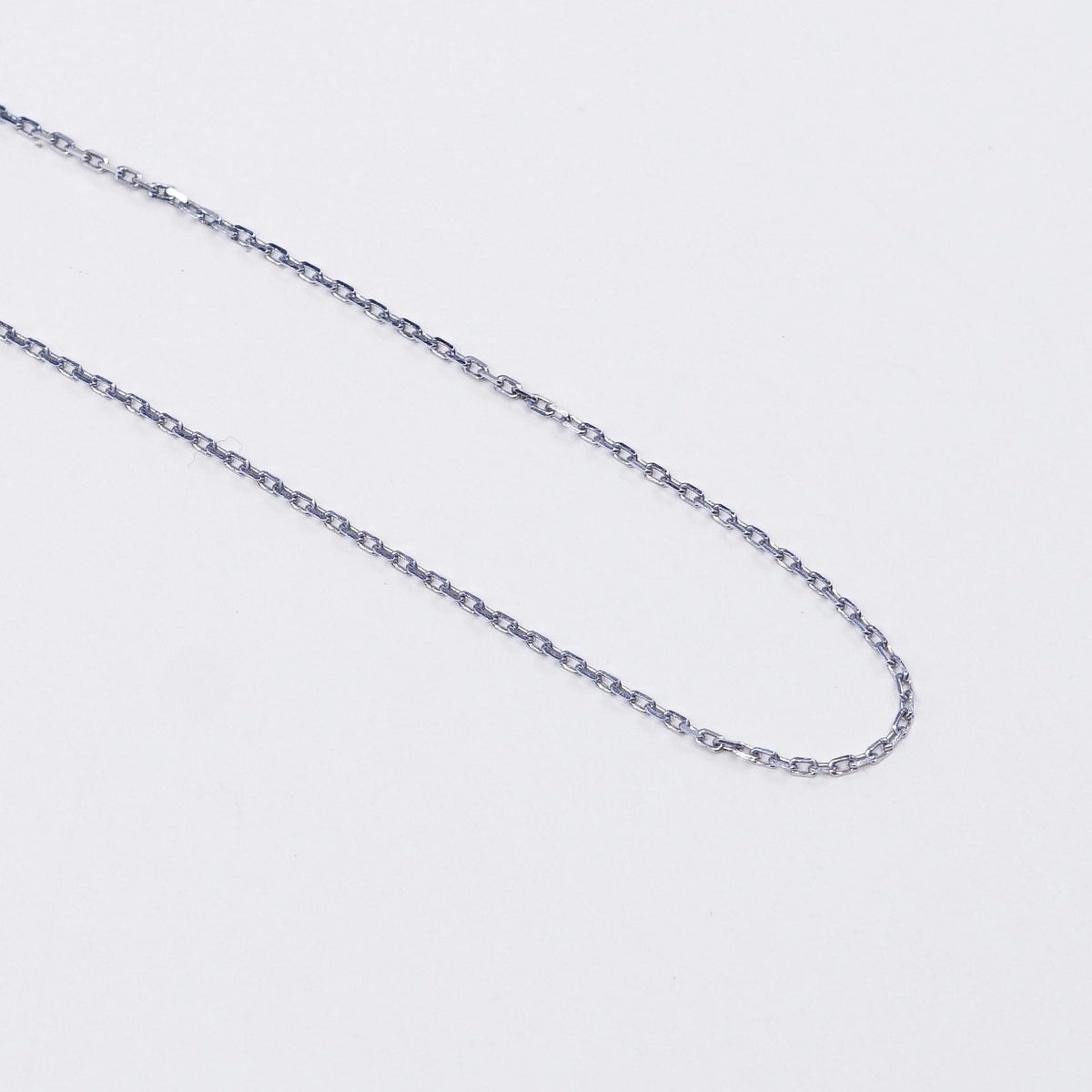 16”, 1mm, Vintage sterling silver diamond cut circle chain, Italy 925 necklace