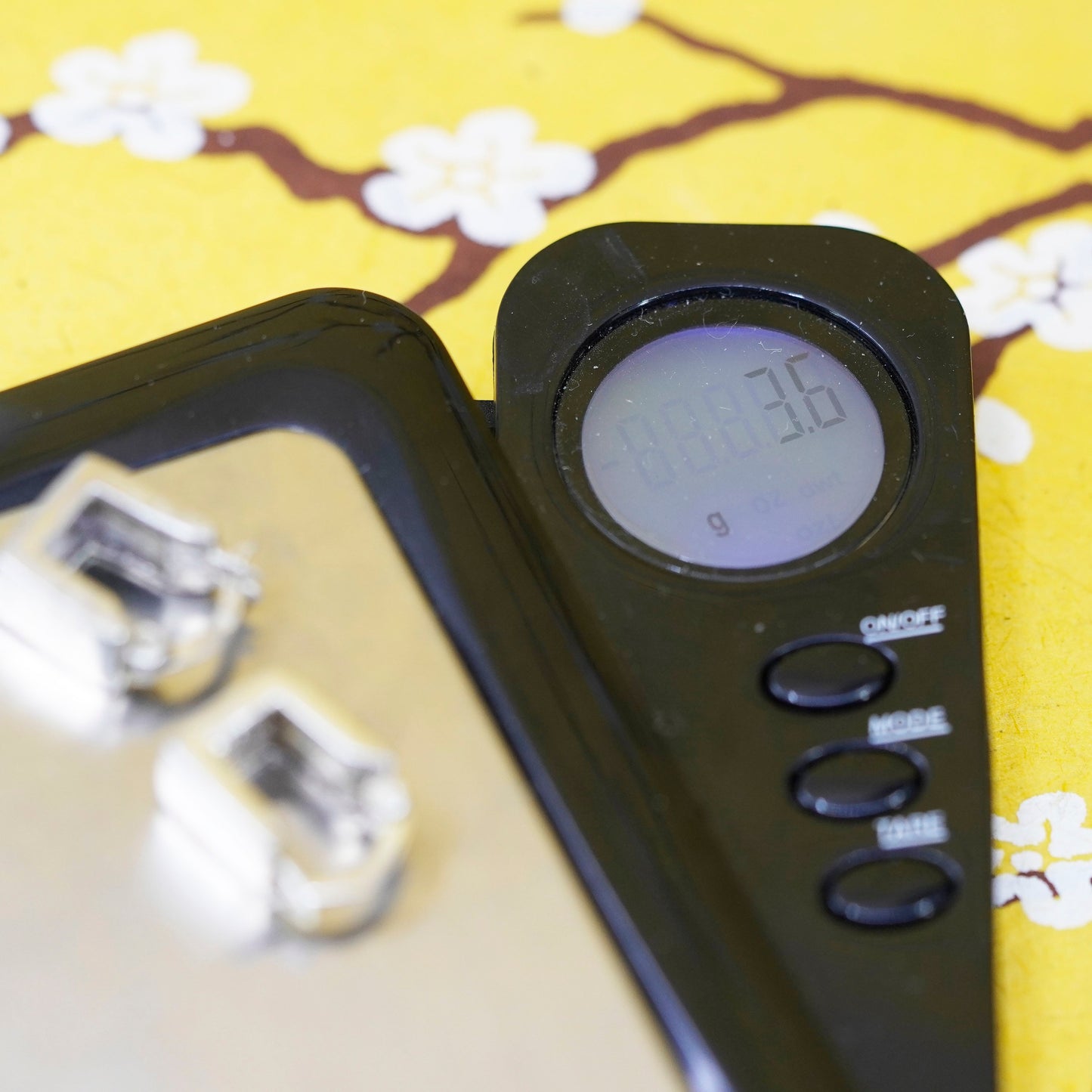 0.5”, vintage Italy Sterling silver handmade hoops, square 925 huggie earrings