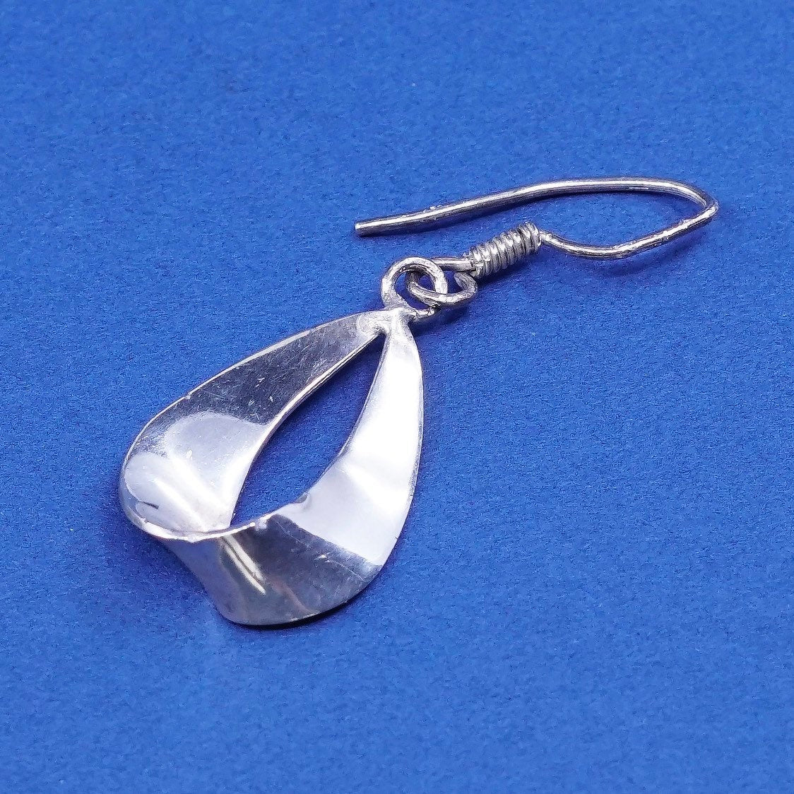 Sterling silver Handmade earrings, 925 teardrop Dangles