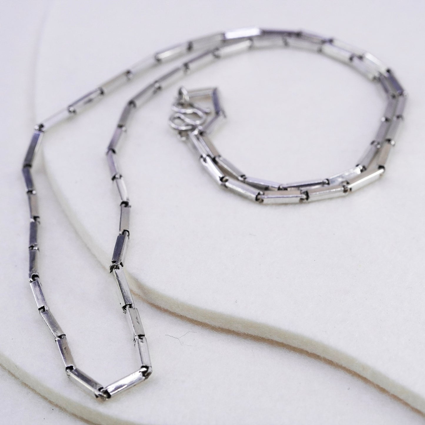 24” 3mm, vintage Sterling 925 silver bar chain necklace