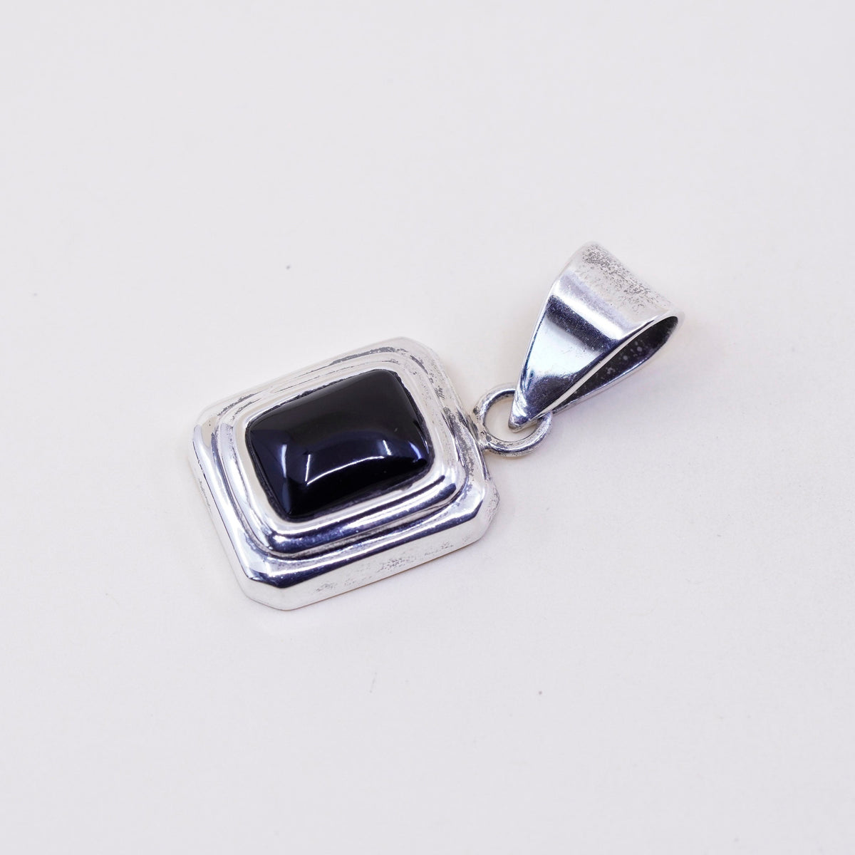 mexico silpada handmade sterling 925 silver pendant with rectangular black onyx