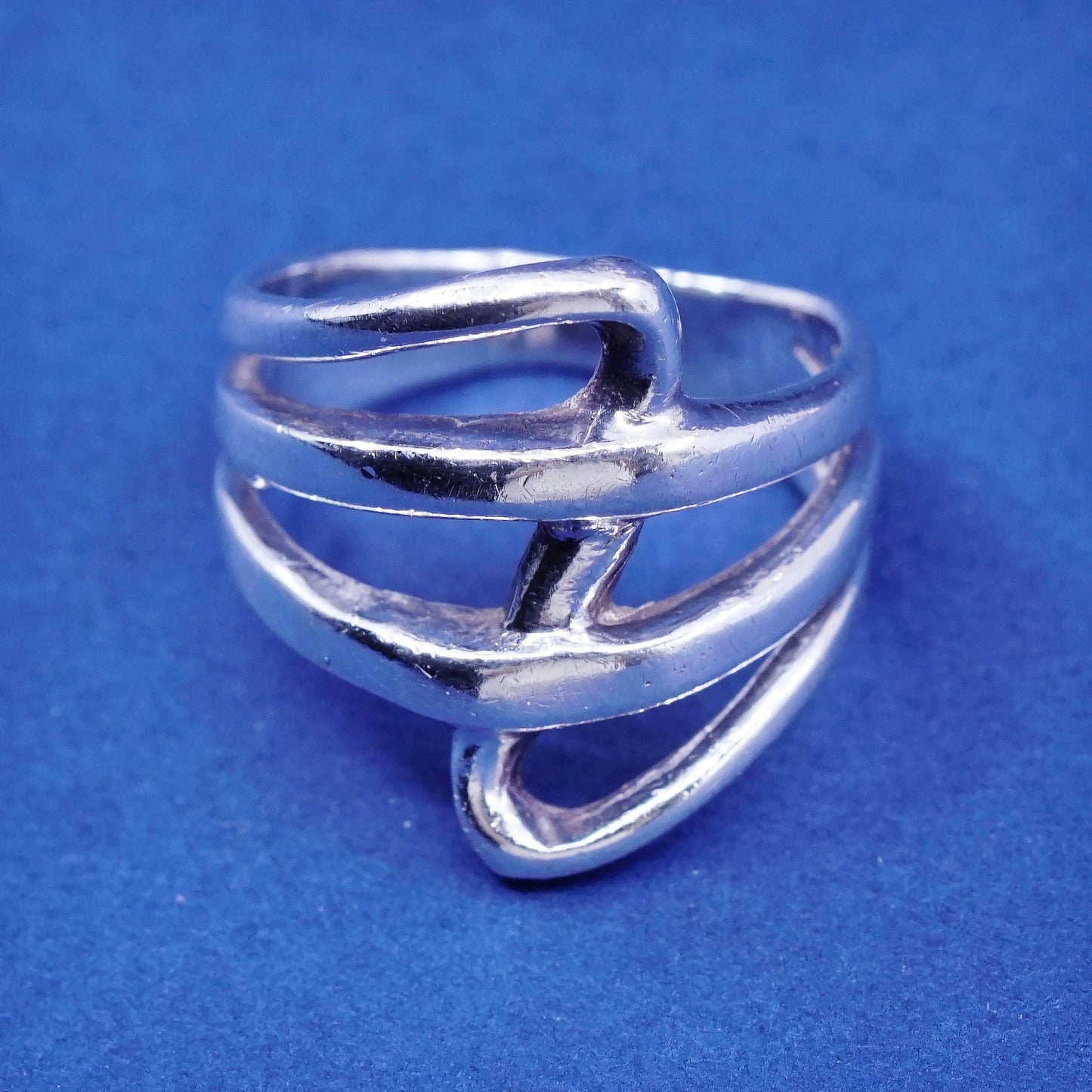 Size 5.5, vintage Sterling silver handmade ring, 925 band with filigree