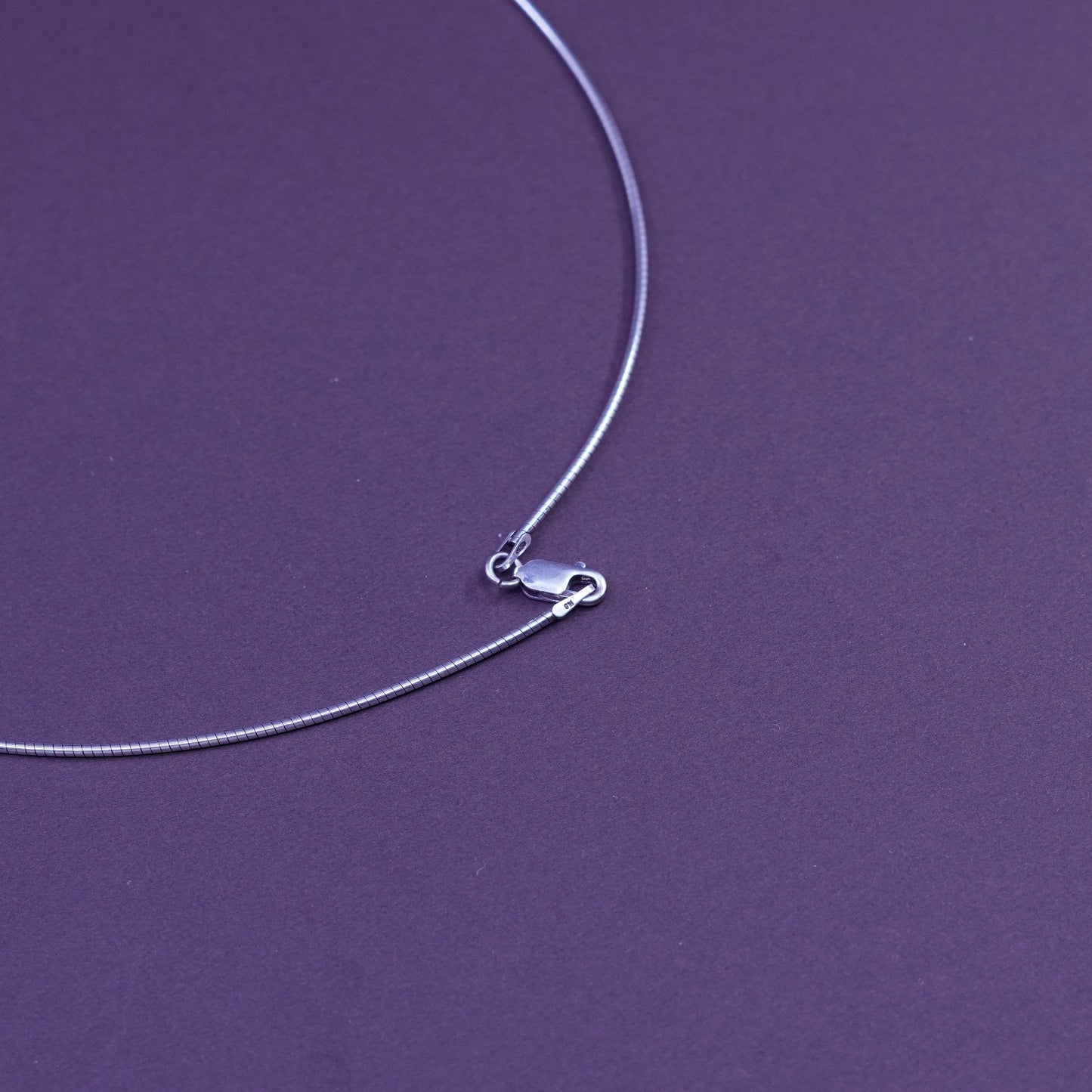 16”, 1mm, vintage sterling silver snake chain, Italy 925 necklace