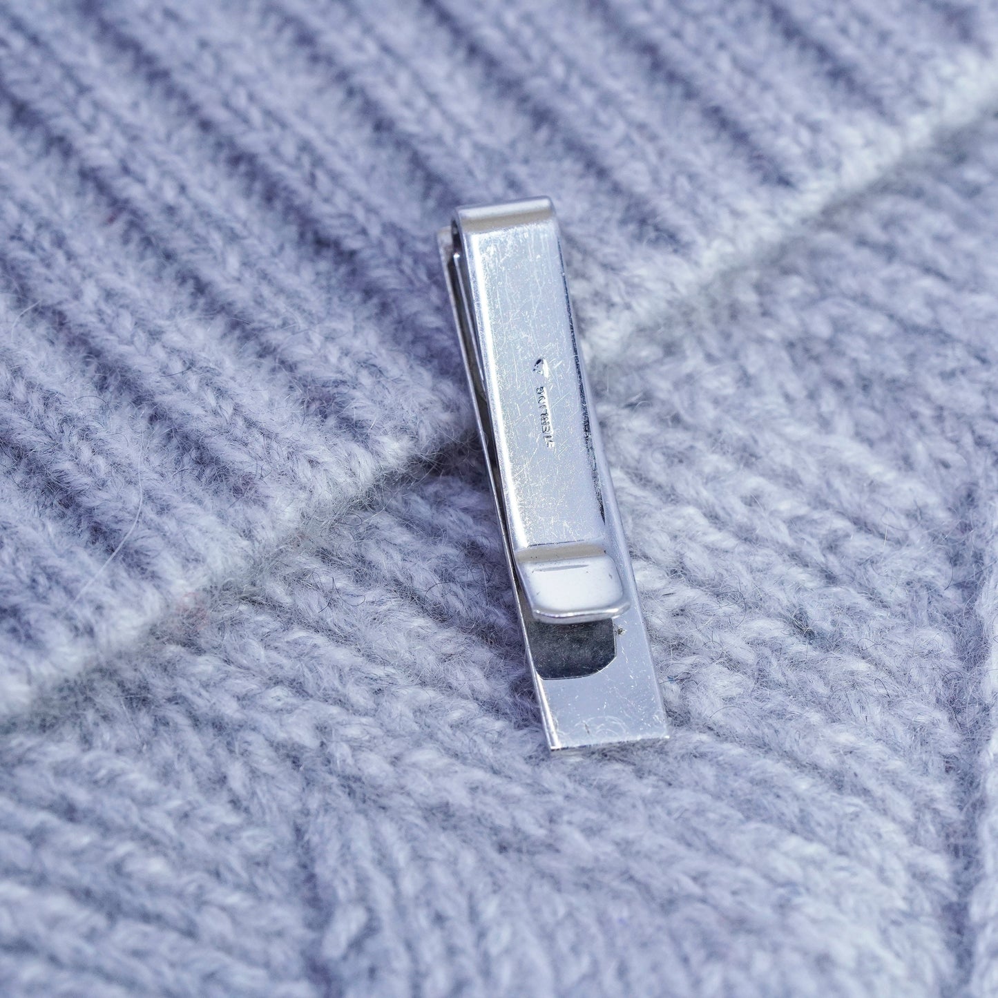 Vintage Sterling 925 silver textured tie clip