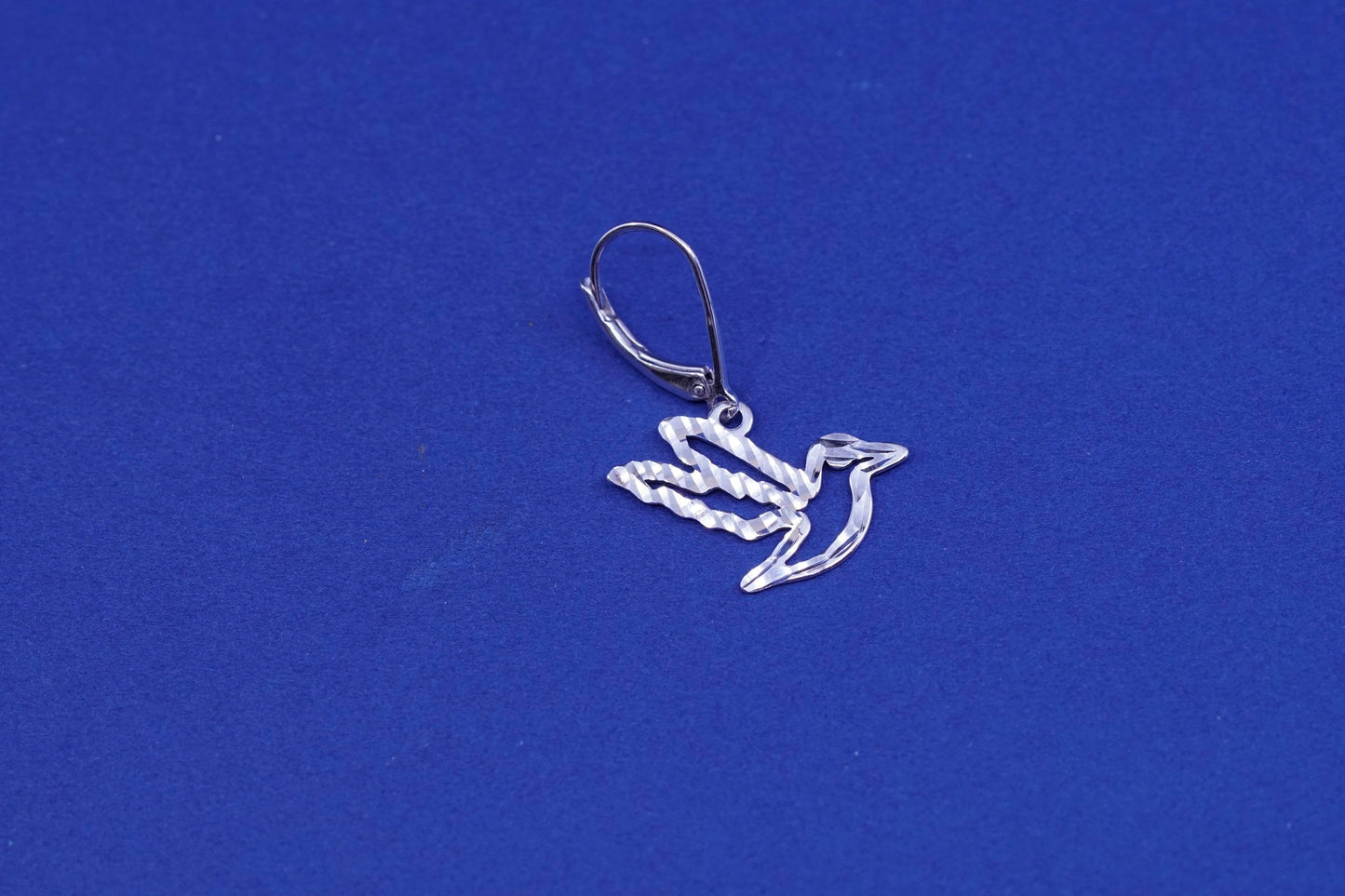 Vintage Sterling silver handmade bird earrings, 925 dove dangles