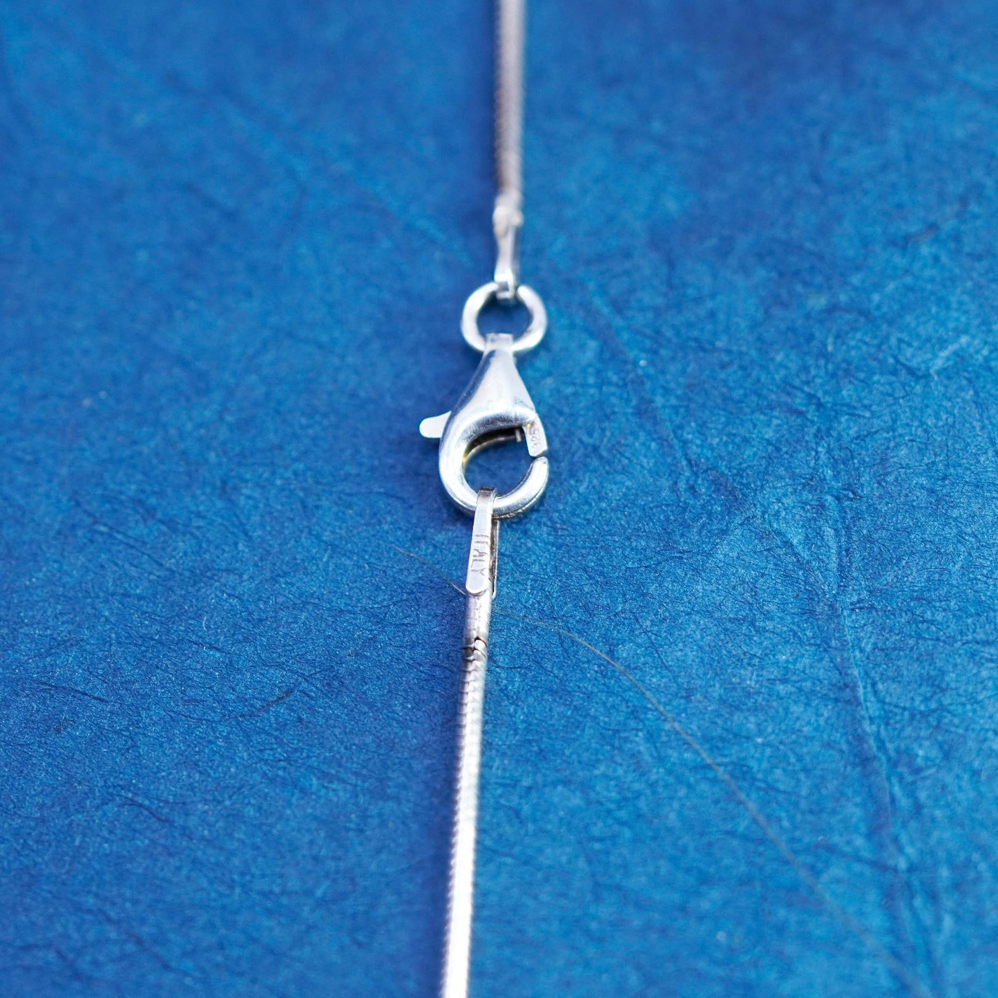 16”, 1mm, vintage Sterling silver handmade necklace, 925 snake chain
