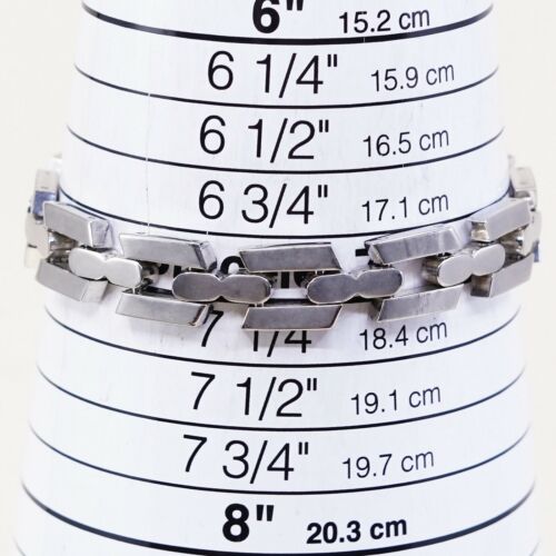 7”, Vtg Mexico Sterling 925 Silver Handmade Tennis Bracelet, Stamped Sterling