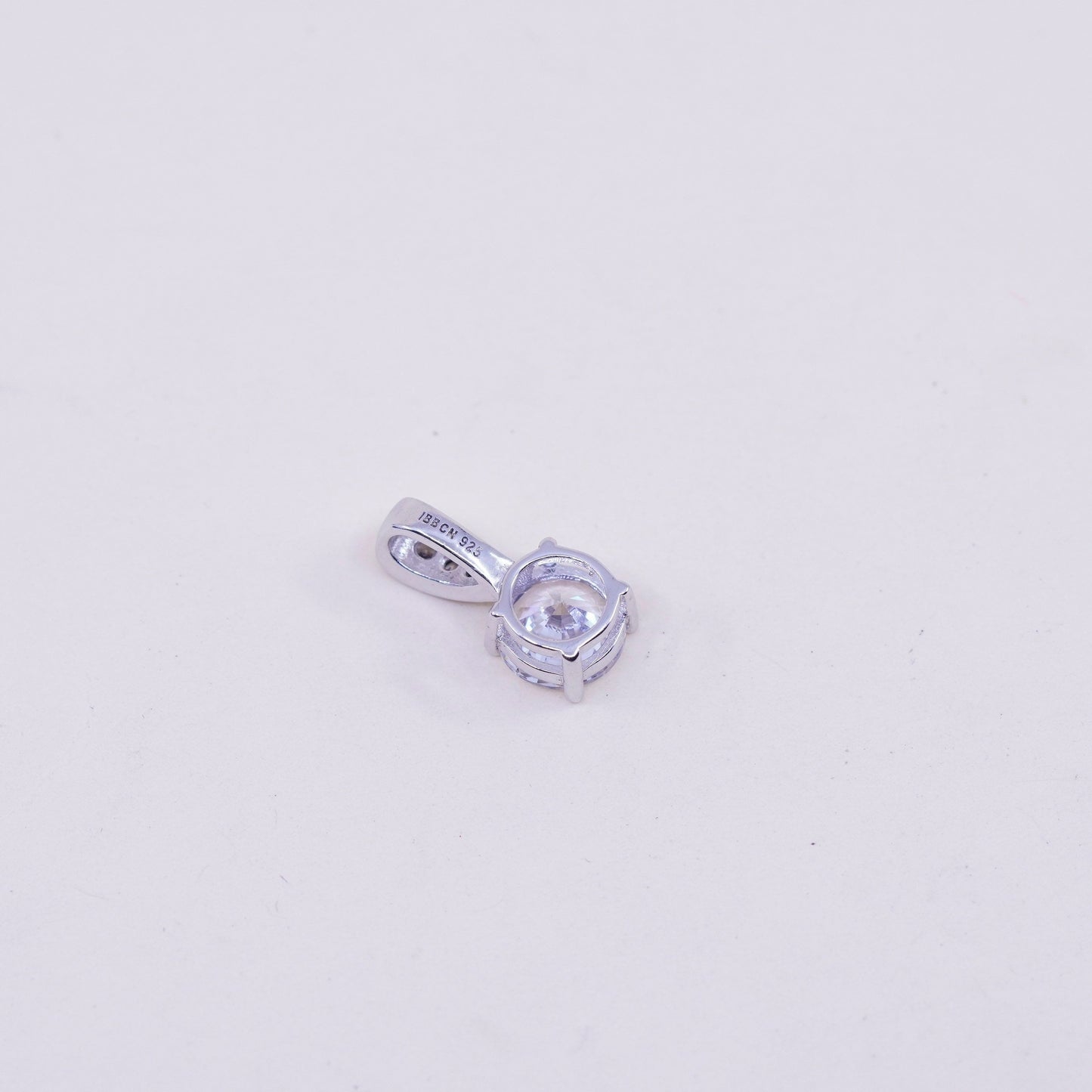 Vintage sterling 925 silver cz crystal charm pendant