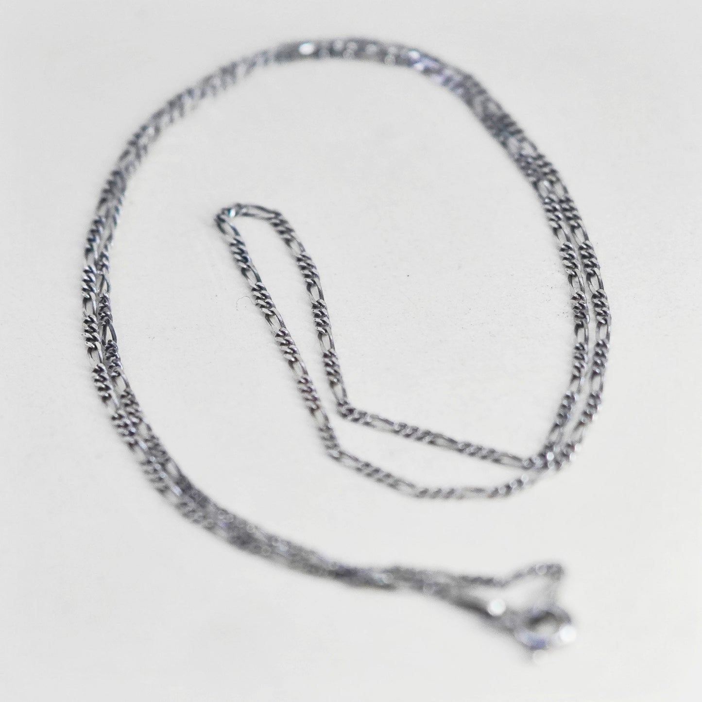 18”, 1.6mm, Vintage sterling silver figaro chain, 925 men’s necklace