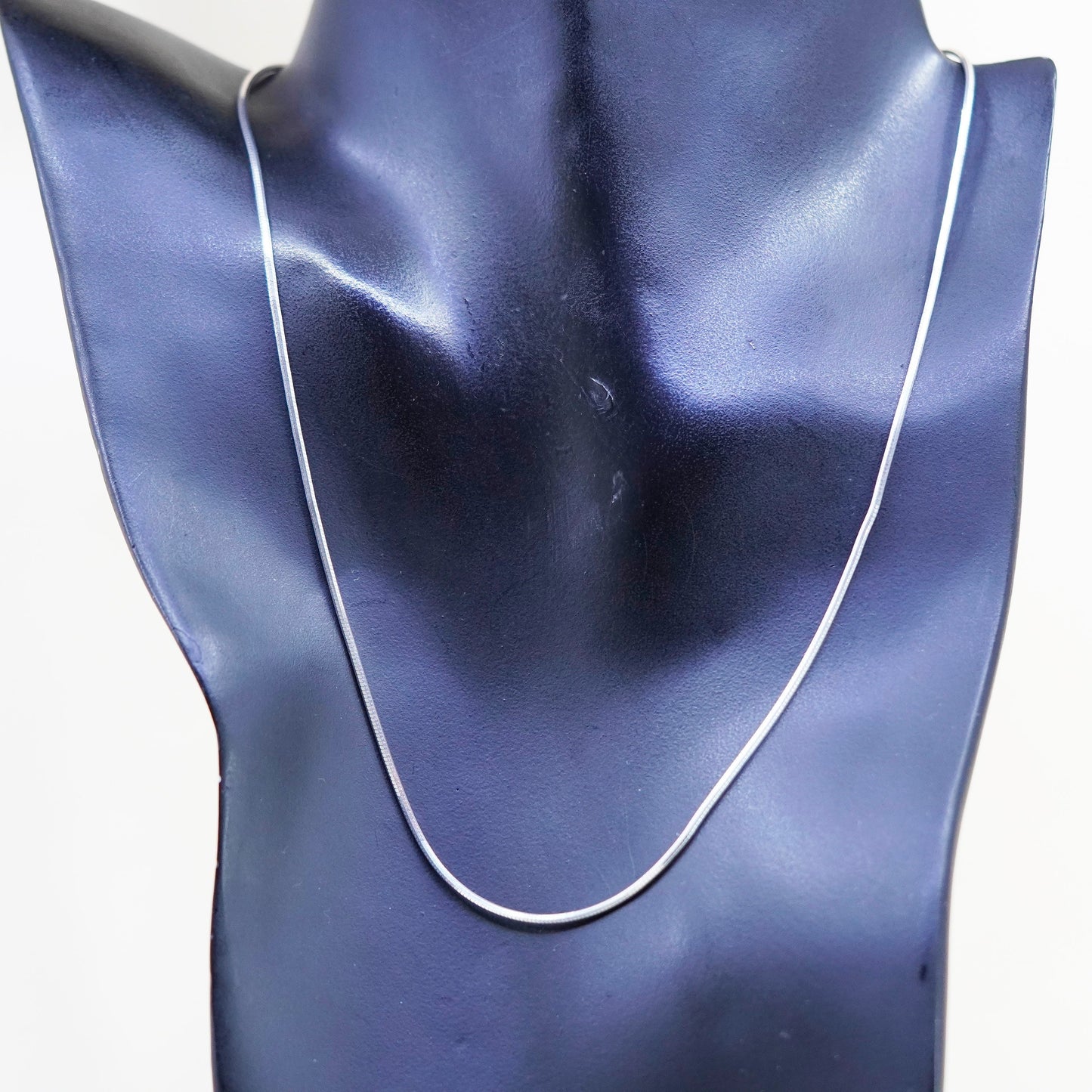 18”, 1mm, Vintage sterling silver square snake chain, Italy 925 necklace