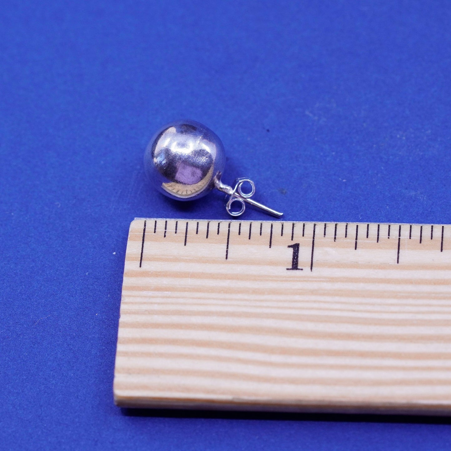 10mm Vintage Sterling 925 silver handmade earrings, lightweight 925 studs