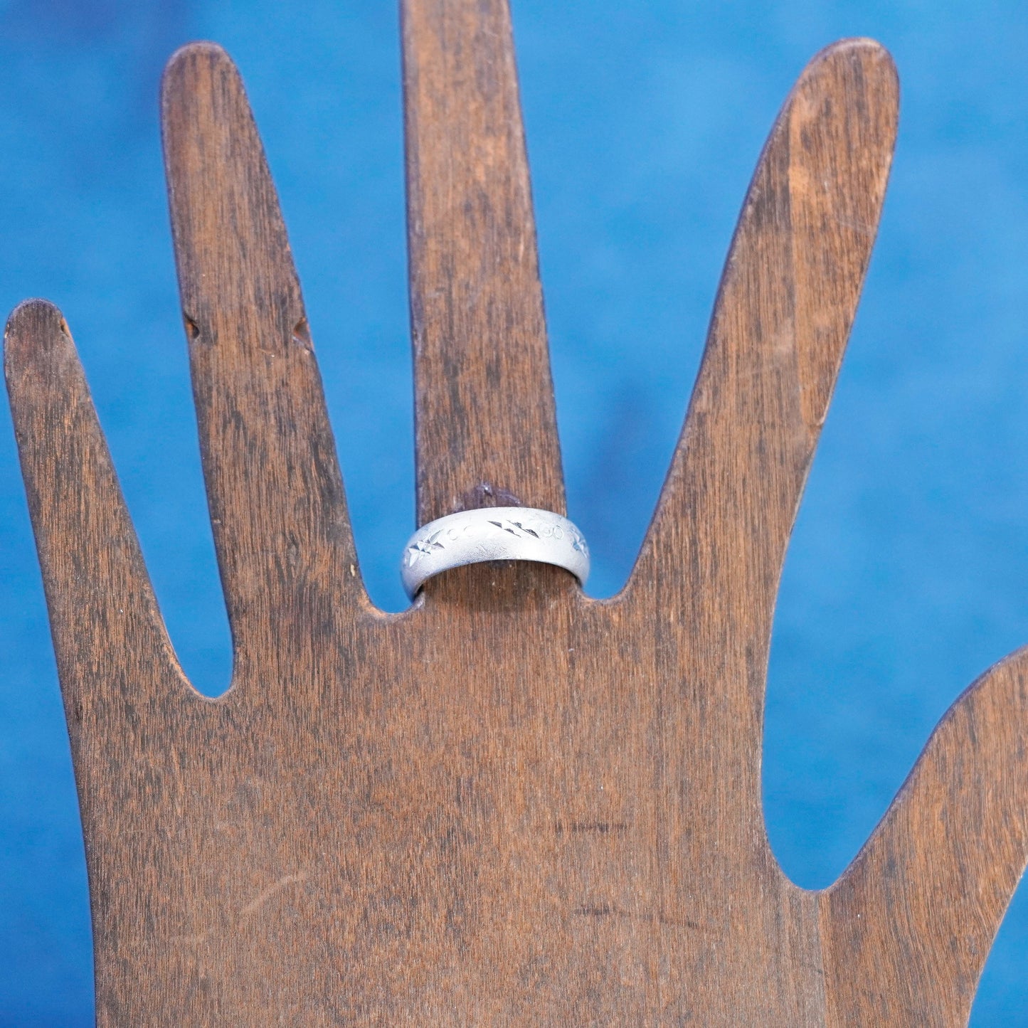 Size 8, vintage Sterling silver handmade ring, 925 matte band