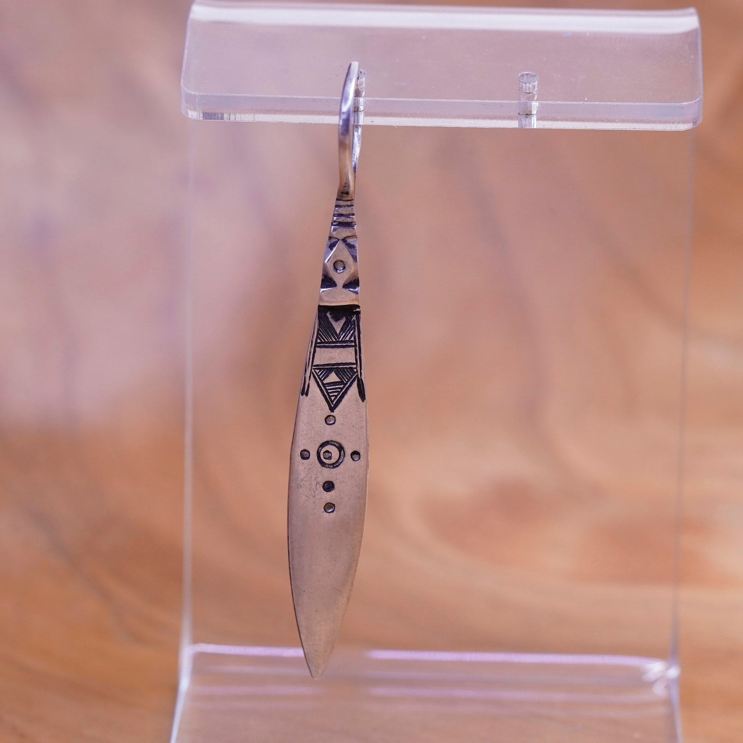 Native American Sterling 925 silver handmade extra long earrings