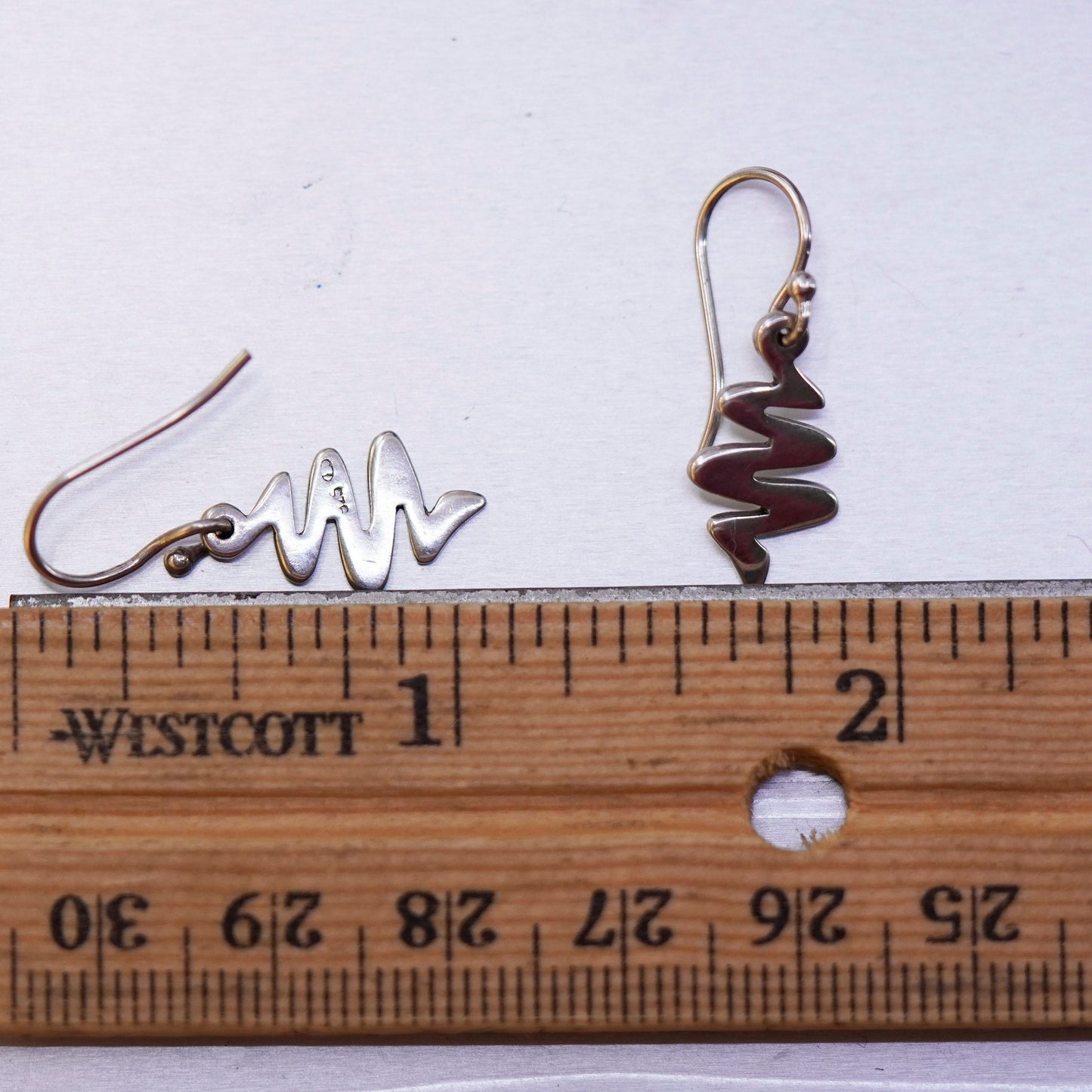 Vintage Italian Sterling 925 silver tornado earrings