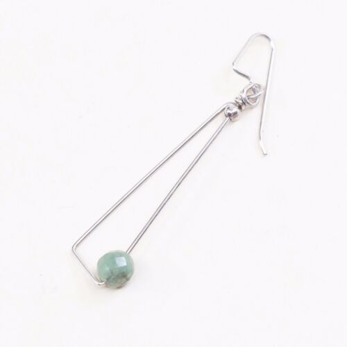 Amazing handmade Sterling 925 Silver earrings, 925 Wire Hooks W/ Jade Bead
