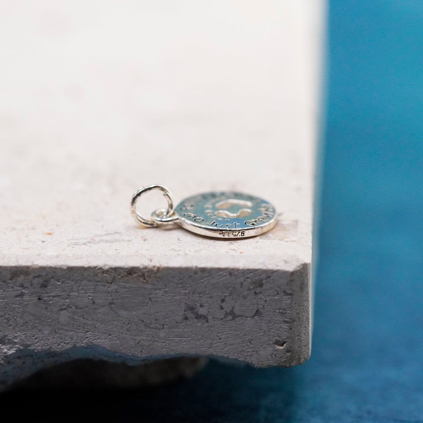 Sterling silver quote pendant, 925 circle “our family just grew by two feet