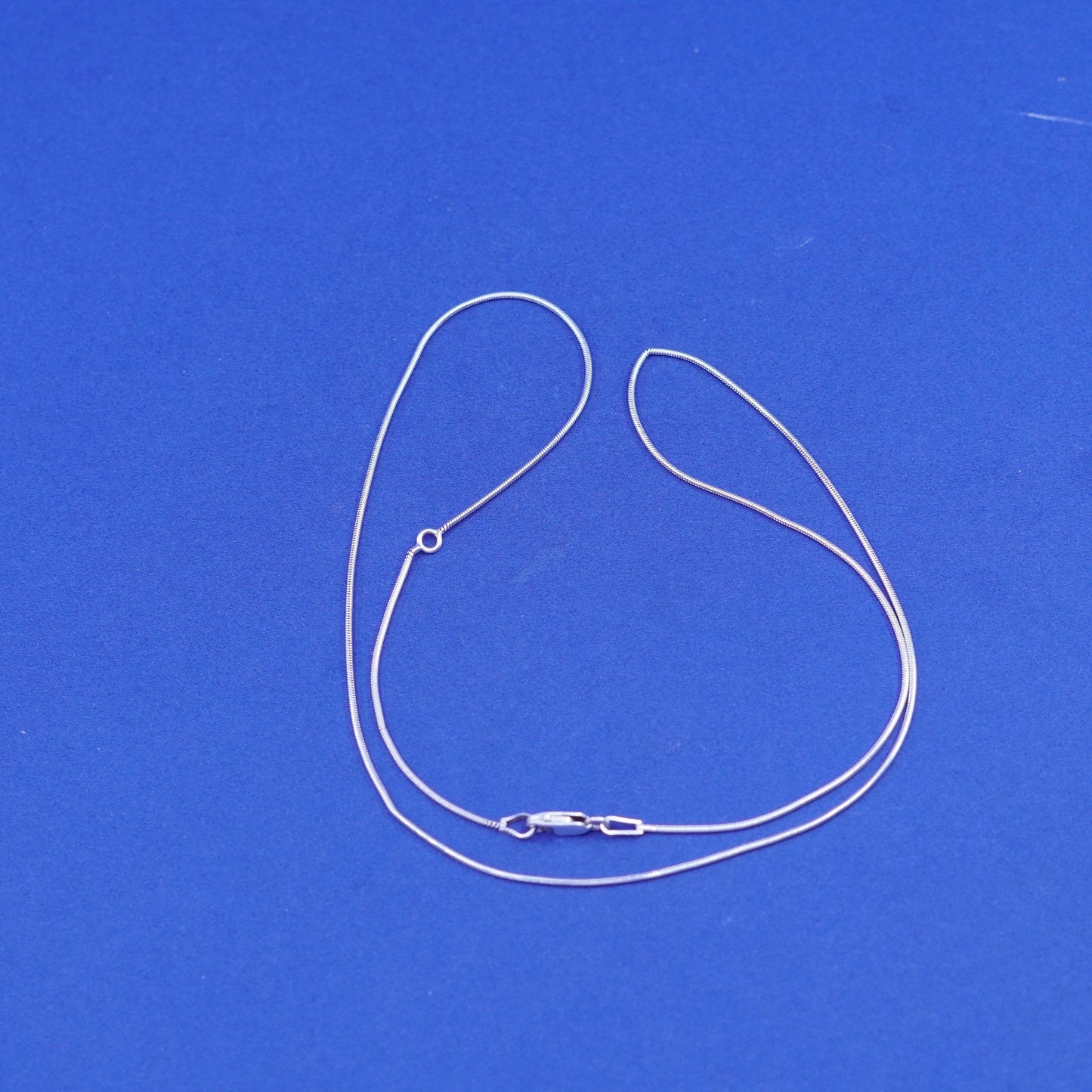 16+2”, 1mm, vintage Sterling silver square snake chain, italy 925 necklace