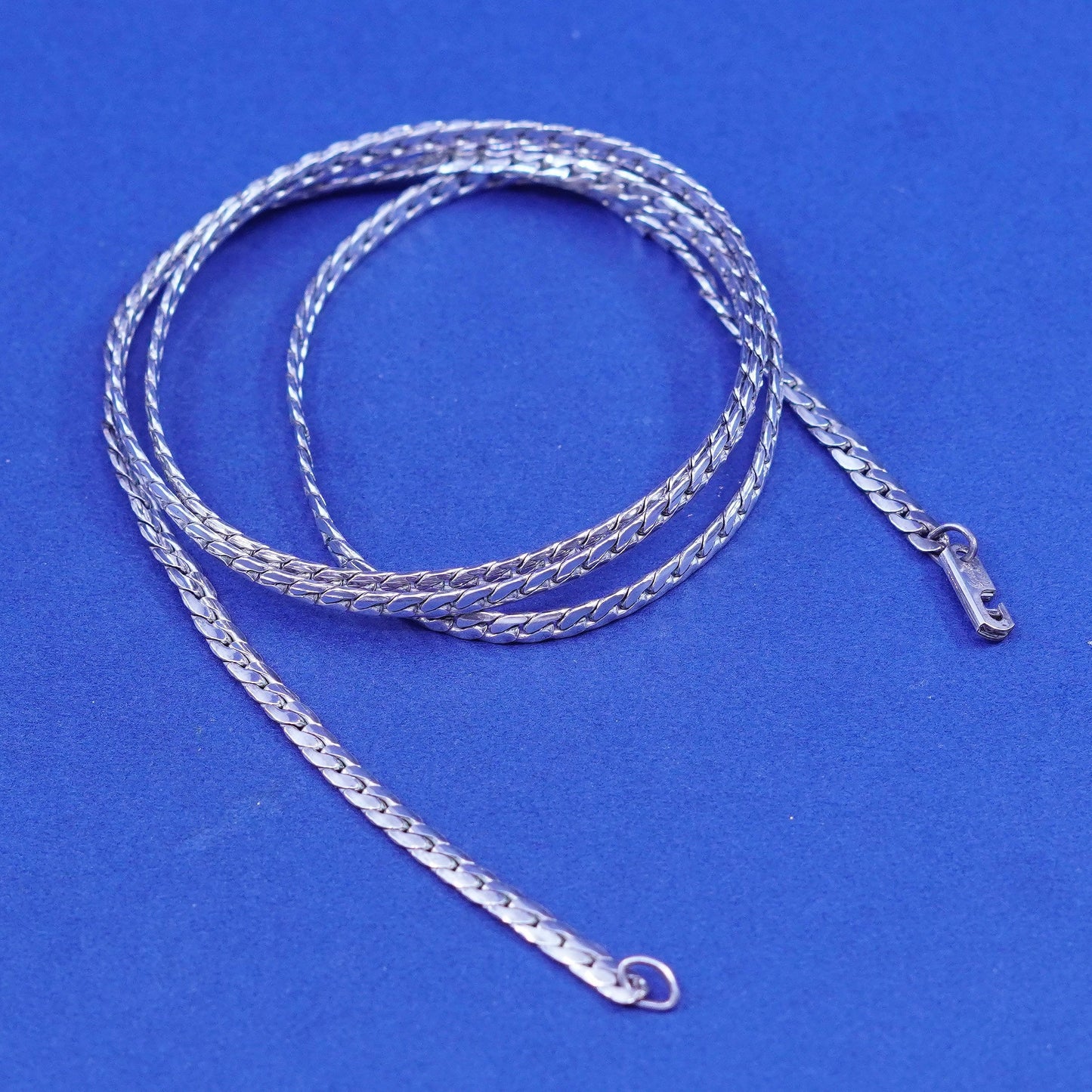 18”, speidel USA Sterling silver handmade necklace, flatten 925 curb chain
