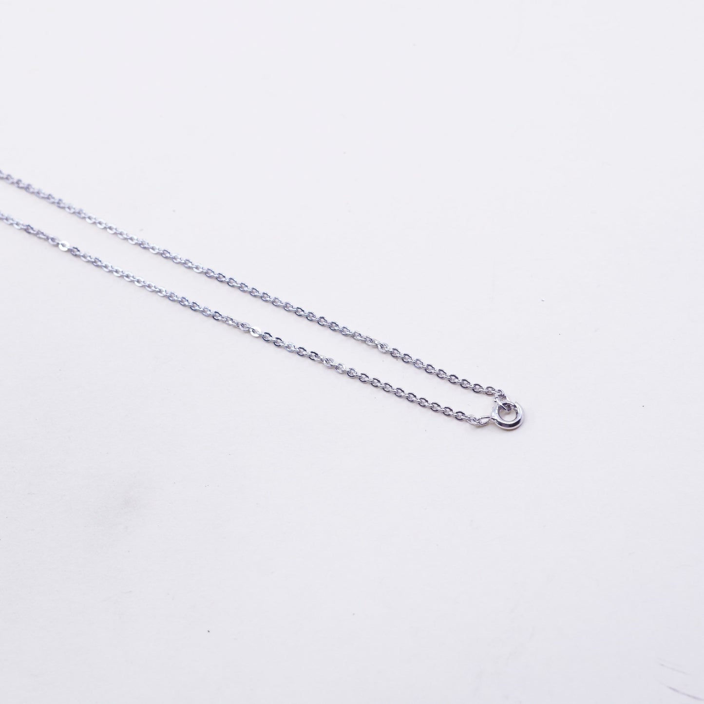 18”, 1.6mm, Vintage sterling silver flatten circle chain, Italy 925 necklace
